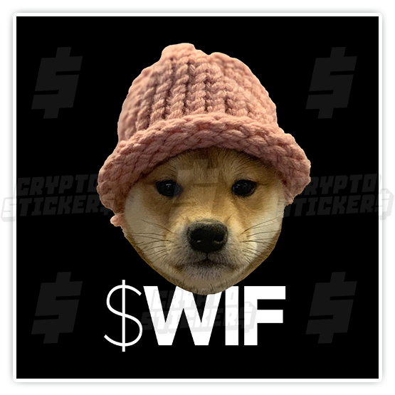 DOG WIF HAT CRYPTO STICKERS 5