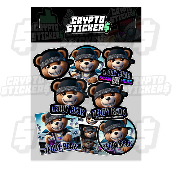 TEDDY BEAR CRYPTO STICKERS PACK